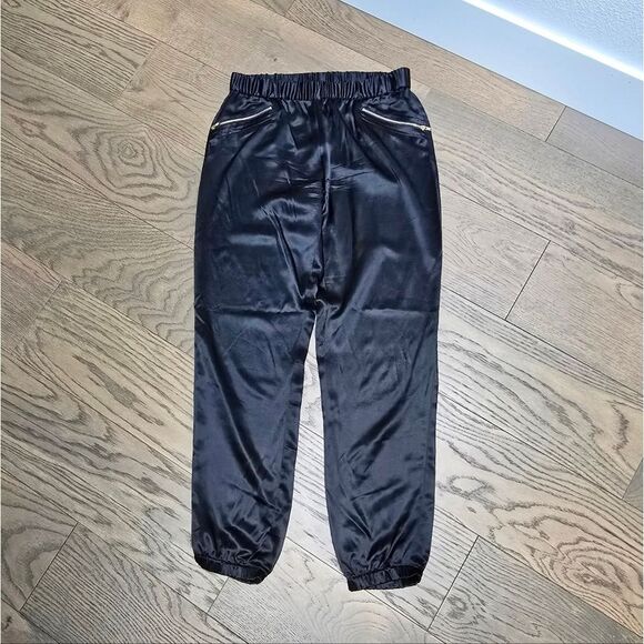 Diane Von Furstenberg Lazare Satin Jogger in Black - Picture 1 of 12